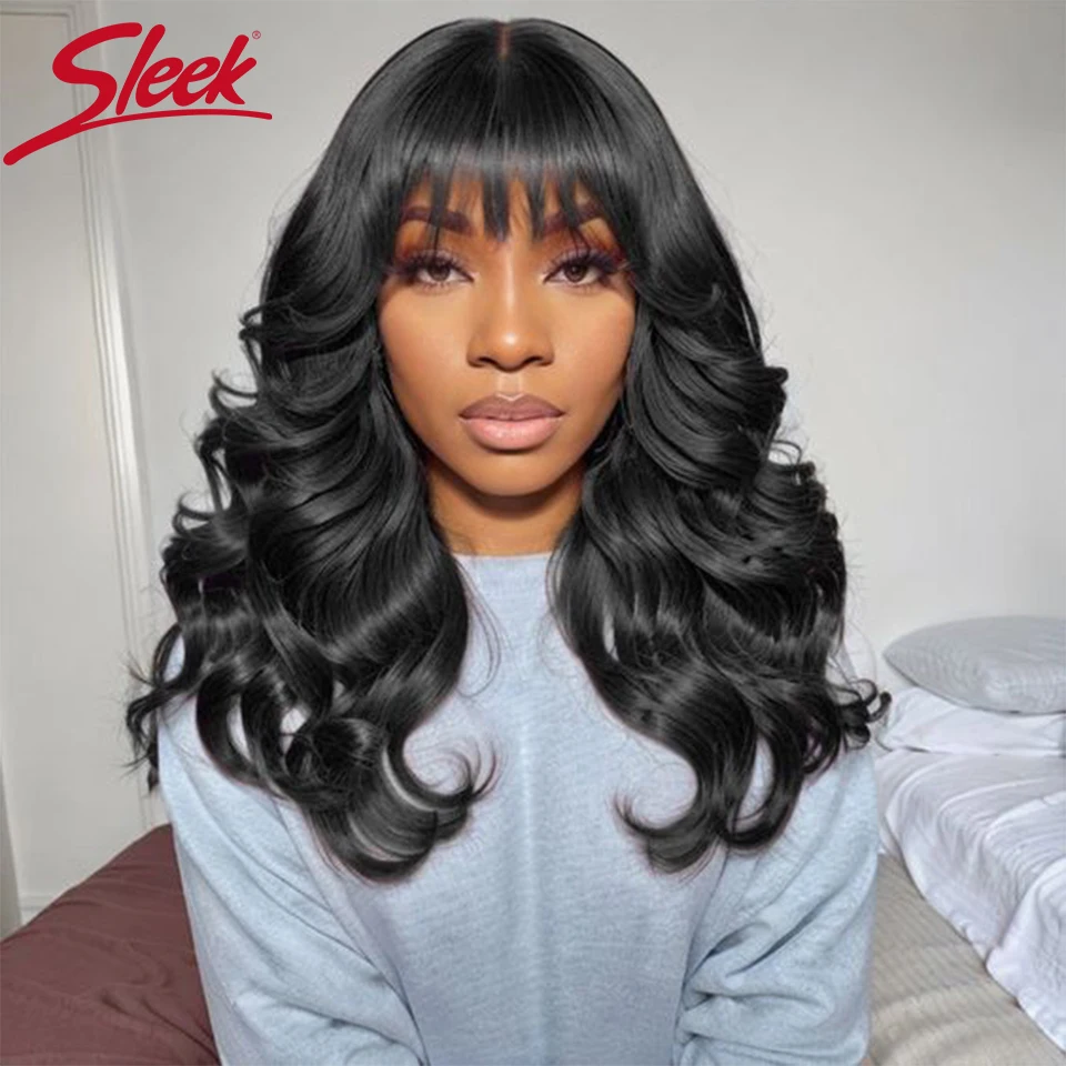 Sleek Human Hair Wigs For Women Blonde Wig Pink Remy Brazilian Hair Wigs Body Wave Colored Human Hair Wigs With Bangs Short Wig