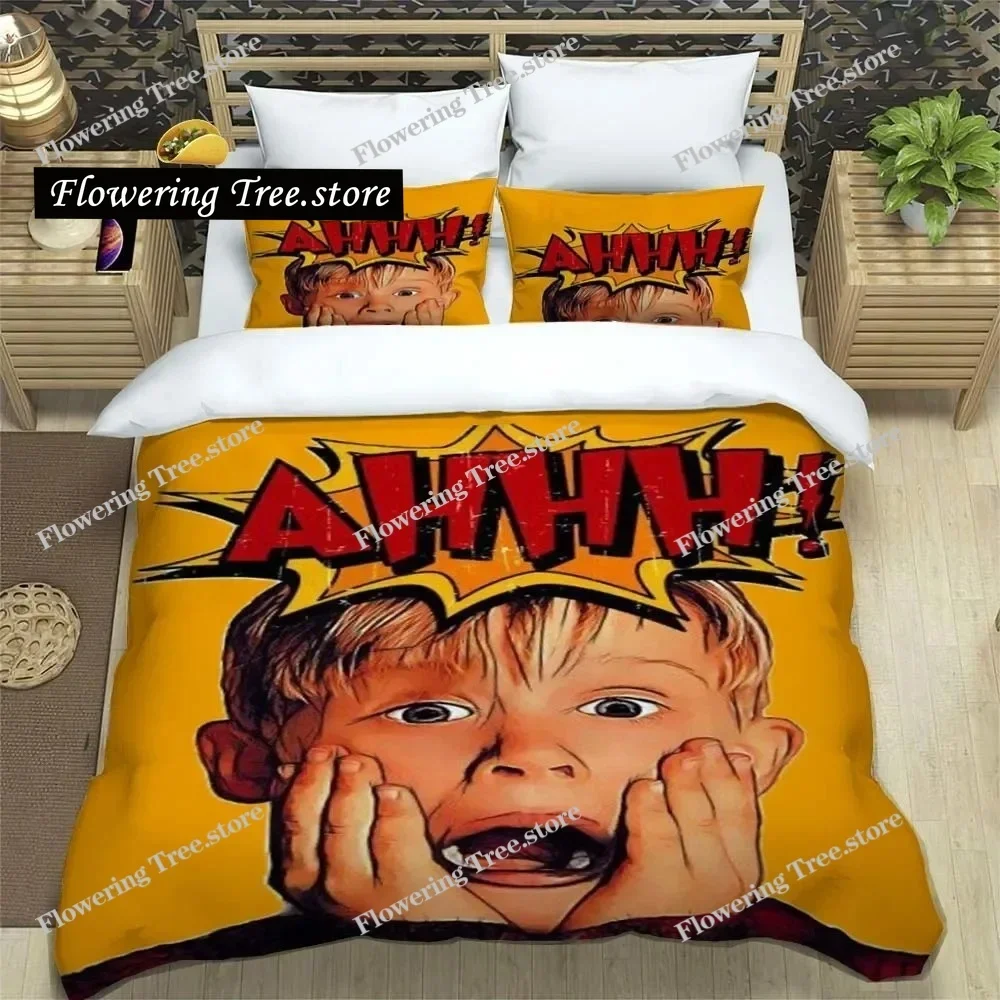 H-Home Alone Poster Sheets Quilt Covers Bedding Dormitory Sheets Bedding Set Soft Warm Bedding Set