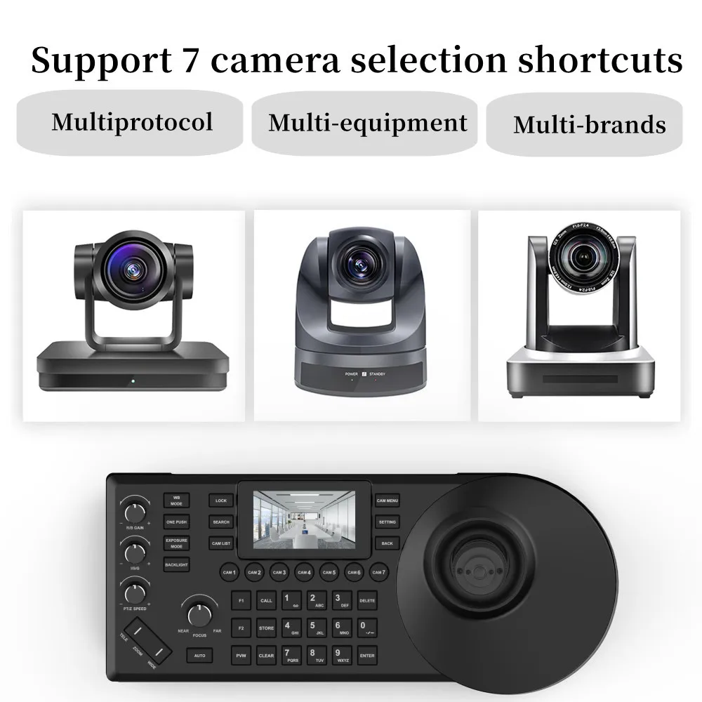 4K PTZ Camera with 1pc Joystick Controller Kit 20X Optical Zoom USB3.0 LAN HDMI for Church Business Meeting Live Streaming