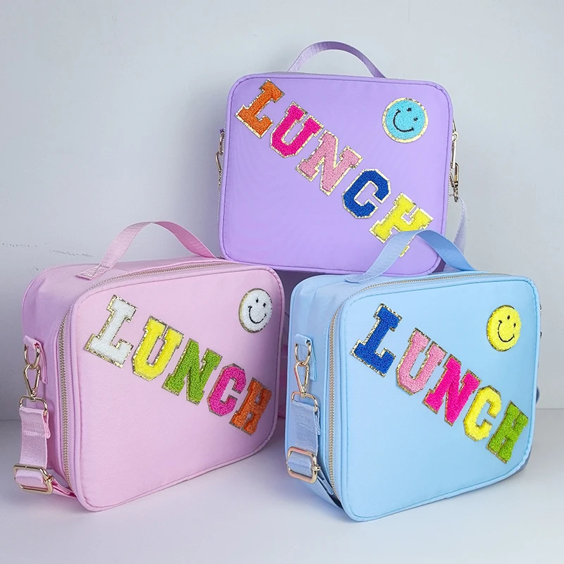 Color Letters Lunch Bag Thermal Bag Portable Box Ice Pack  Keep Fresh Picnic Bags Insulated Food Handbag Back To School Gift