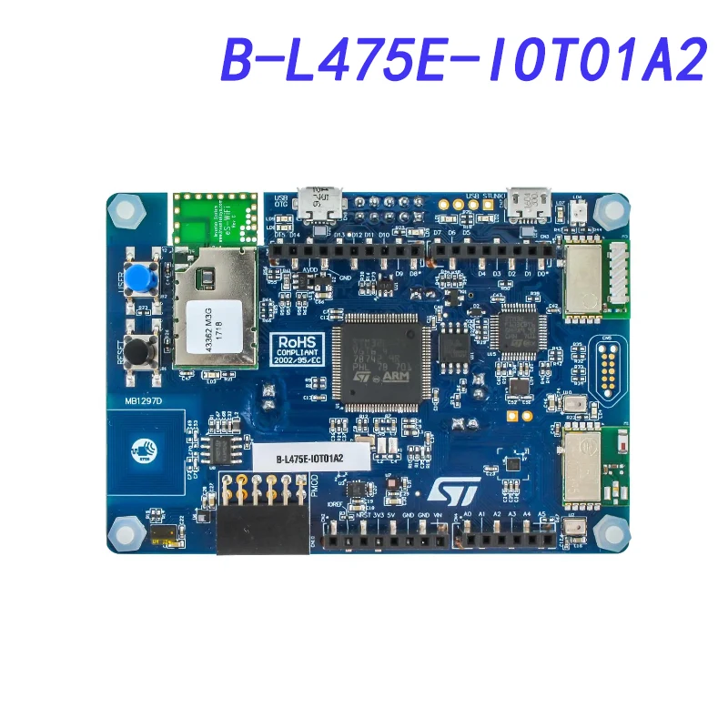 

B-L475E-IOT01A2 Development Boards & Kits - ARM STM32L4 Discovery kit IoT node, low-power, BLE, NFC, SubGHz, Wi-Fi, EMEA Freq