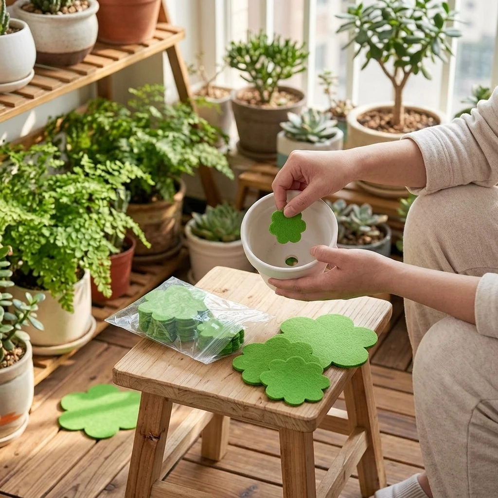 HDPE Pot Drainage Mats for Indoor Gardening Plant Lovers, Soil Retaining Grid Inserts, Breathable Water Permeable Liners