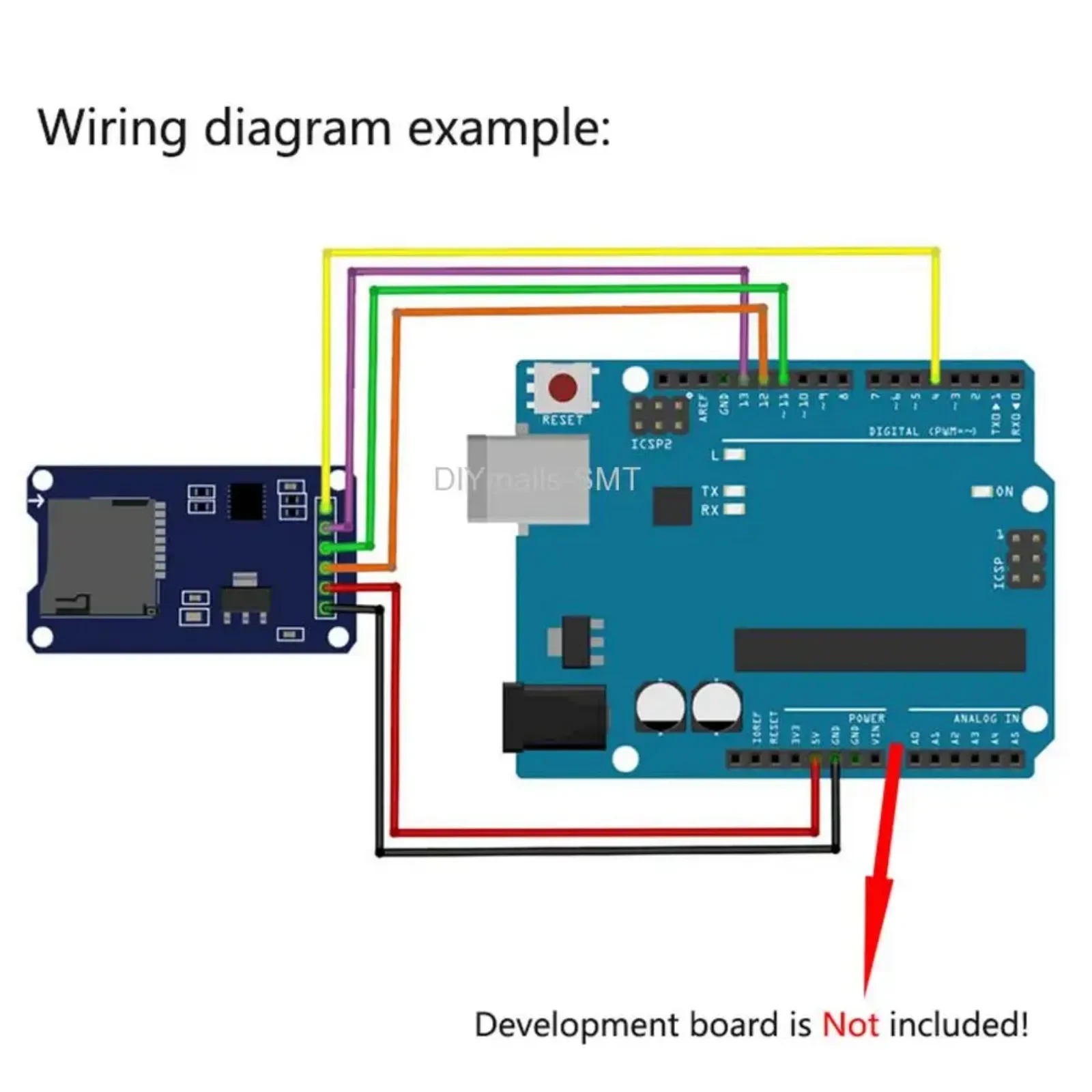 SD 카드 모듈 미니 TF 카드 리더 라이터 센서 + 40P 수-암 듀폰 케이블, Arduino Mega2560 나노 ESP32 용, 5 개