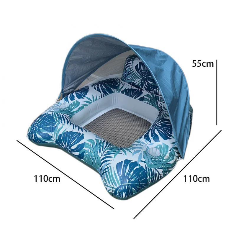 سرير عائم مزدوج قابل للنفخ، عوامة مائية، حمامات شمس، حمام سباحة، منزلق مائي، مقعد ظلة للكبار