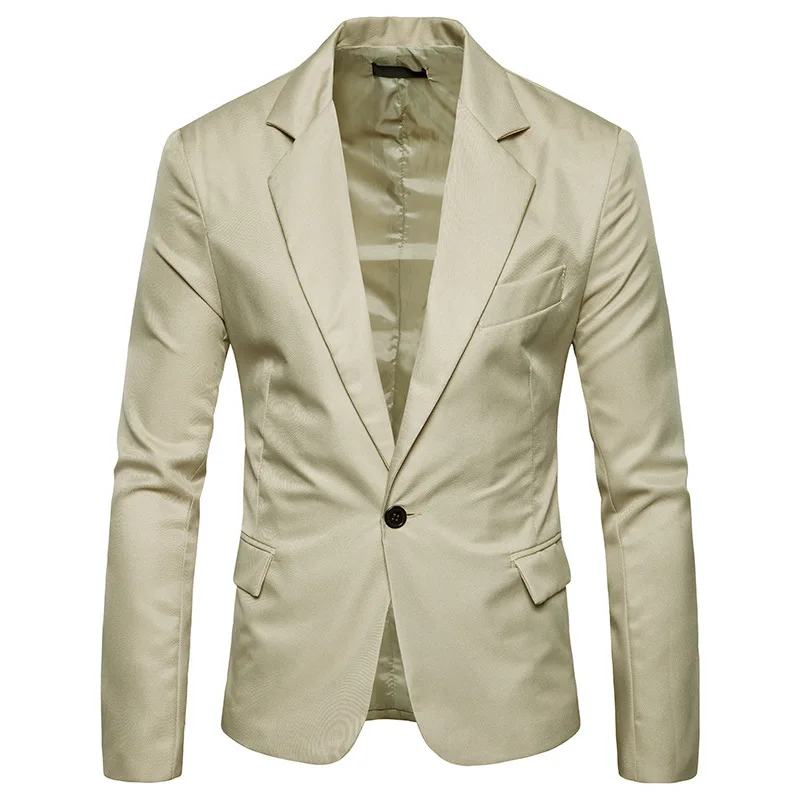 

Men's leisure suit jacket 1 grain buckle slim-fit solid color blazer