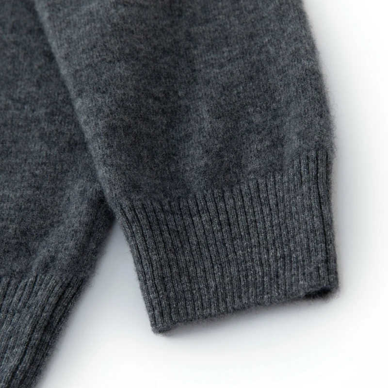 CHICUU Men's 100% Cashmere Sweater Zipper Pullover Mock Neck Long Sleeve Basic Cashmere Knitwear Autumn Winter Clothing Tops