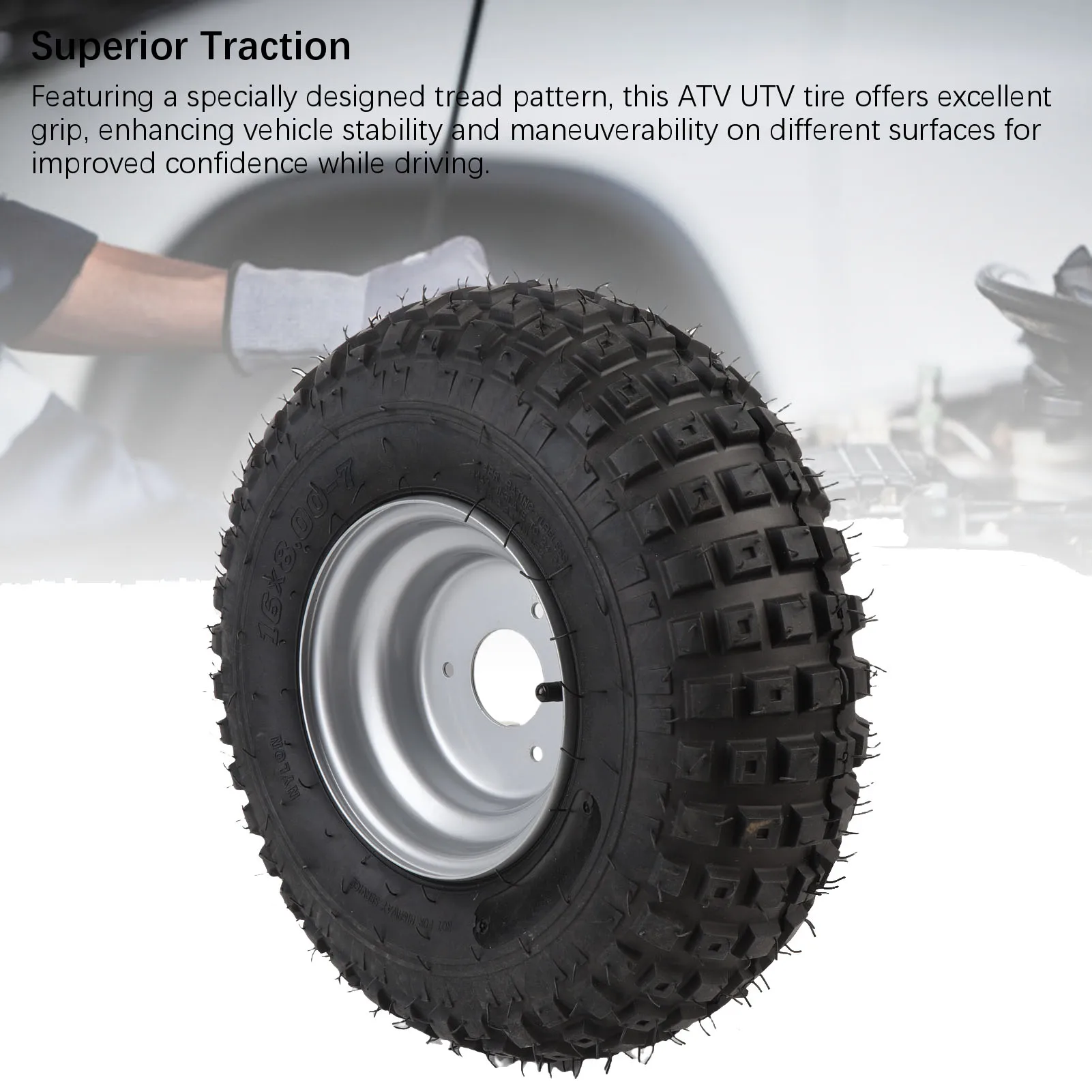 16X8-7 الإطارات مع حافة استبدال 7 بوصة ممتازة قبضة الطريق ثقب برهان الذهاب كارت الإطارات لعربة حديقة جزازة العشب