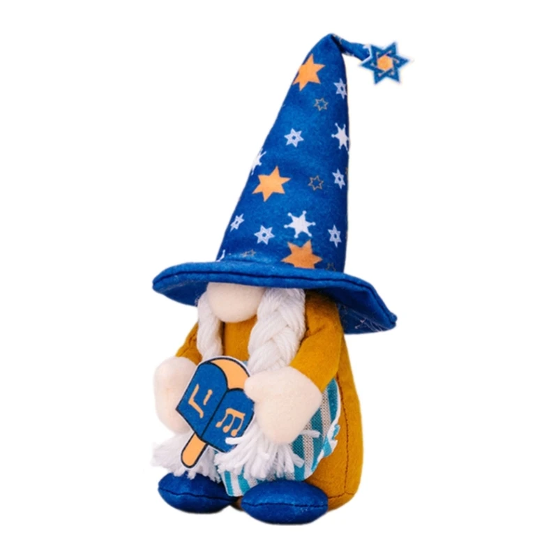 Chanukka-Zwergpuppe für jüdisches Fest, handgefertigte Chanukka-Plüsch-skandinavische Zwergpuppen-Tischdekoration