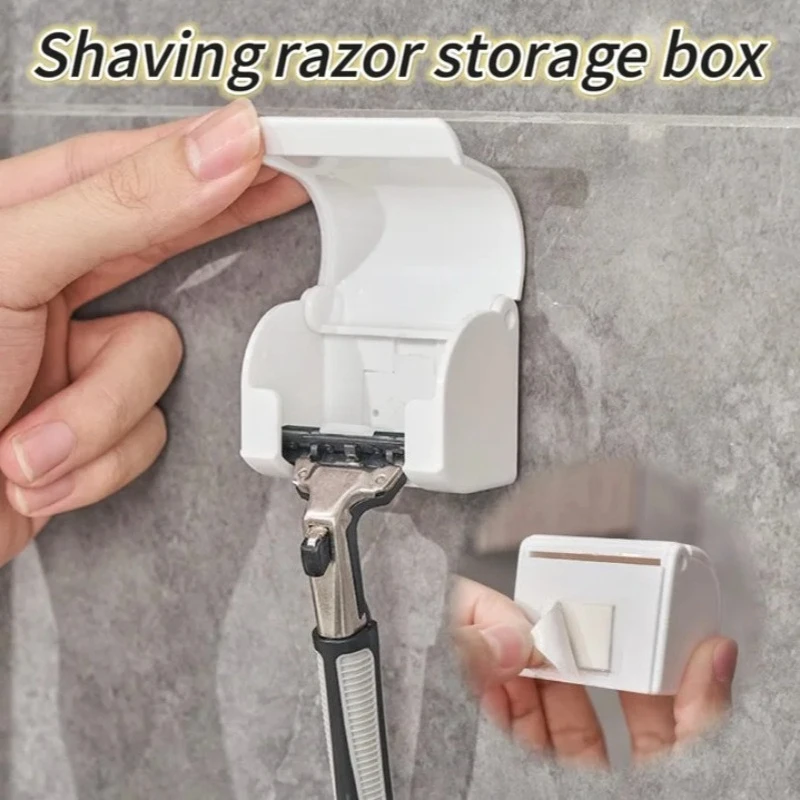 1-5PCS Punch Free Shaving Plastic Holder Men Plastic Blade Storage Shower Rack Hook Wall Shelf Bathroom Kitchen Accessories