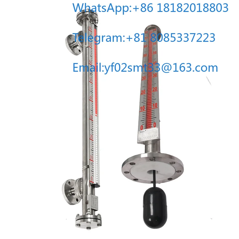 Lined Stainless Steel Magnetic Flap Magnetic Float Level Gauge Anti-Corrosion For Sulfuric Acid Hydrochloric Acid Storage
