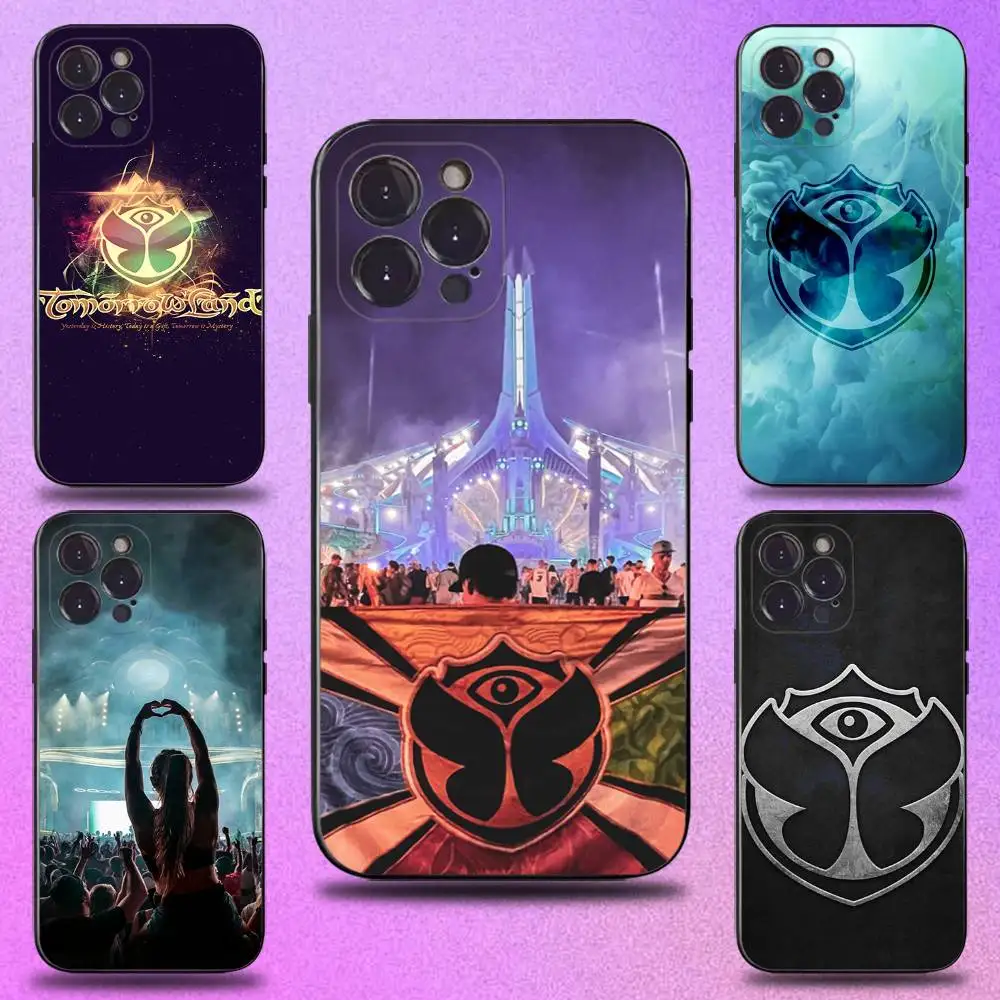 

Music Festival Tomorrowlands Phone Case For iPhone 16,15,14,13,12,11 Plus,Pro Max,XS,X,XR,SE,Mini,8,7,Soft Silicone Black Cover