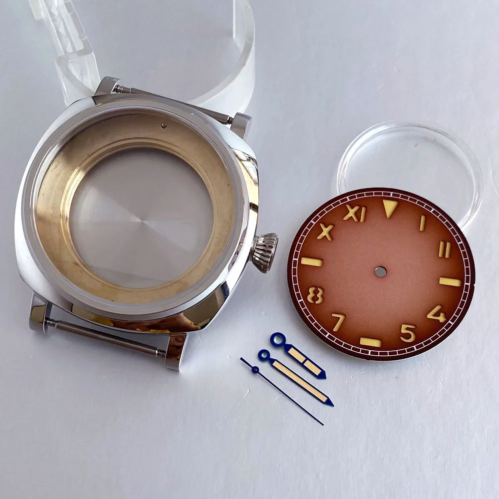 200M Diving 42mm Square Watch Case Polished fit NH35A NH36A Sapphire Crystal California Dial Brown Black Blue Watch Part