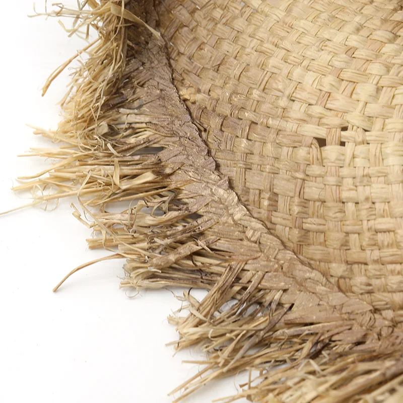 New Handmade Big Brim jazz Hat Oversized Tassel Burrs Women Men Straw cowboy Sun Hats Natural Raffia Panama Beach Summer Hat