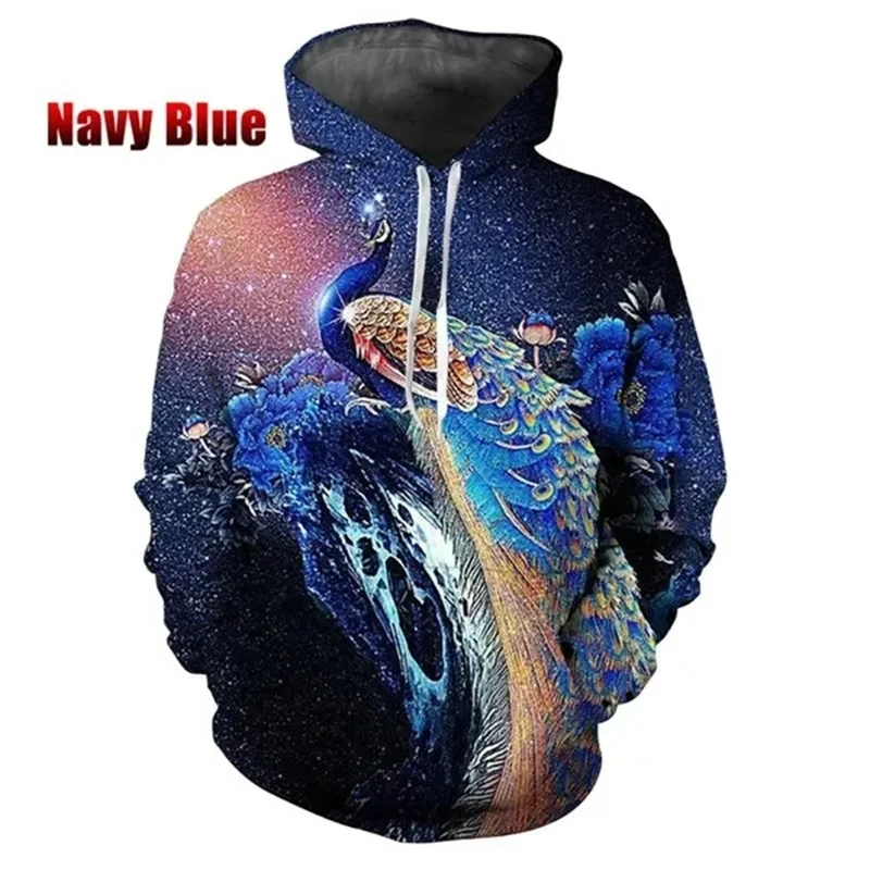 

Male Peacock Beautiful Hoodie Men Pullovers 3D Printed Zoo Maurya Animal Hoodies Womens Clothing Harajuku Fashion Kids Y2k Hoody