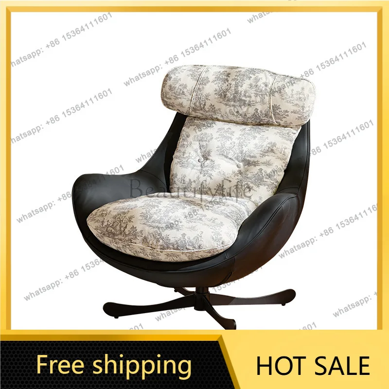 PG Penguin Rocking Chair Villa Living Room Down Sofa Fabric Leisure Chair Simple Light Luxury Single Sofa