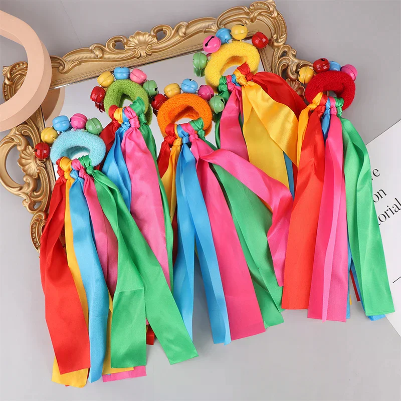 

1Pcs Children'S Bracelet Wrist Ribbon Team Sports Pompom Cheerleading Big Match Pom Club Dance Props Elastic Rope