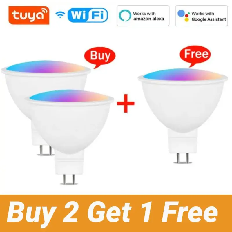 Ewelink/Tuya MR16 Zigbee/WiFi Smart Bulbs 5W RGBCW Dimmable Lamps App/Voice/Remote Control Lightbulb Work With Alexa Google Home