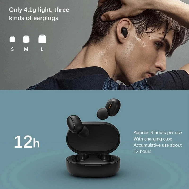 Original Xiaomi Redmi Airdots 2 Earphone Tws Wireless Bluetooth Gaming Headset AI Control Mi Earbuds Airdots S Headphones
