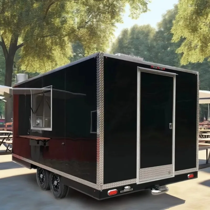 Full Catering Equipment Food Truck Customizable Appearance USA Food Trailer Hot Dog Cart With Full Restaurant Kitchen Equipment