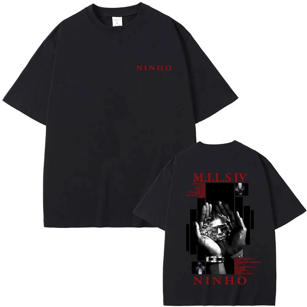 

Rapper Ninho MILS 4 Album Graphic T-shirt Men Women Fashion Oversized T-shirts Men's Hip Hop Pop Music T Shirts Male Streetwear