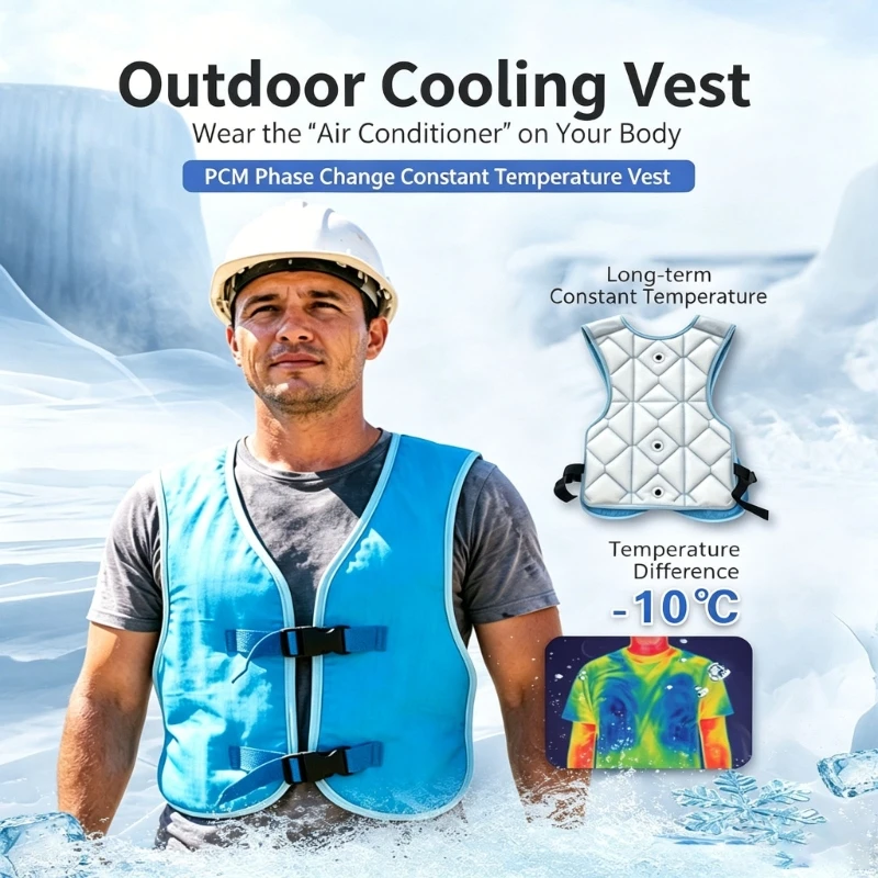 Temperature Managing Vest For Outdoor Workers highlighting Adjustable Straps And comfortable Fit D0UB