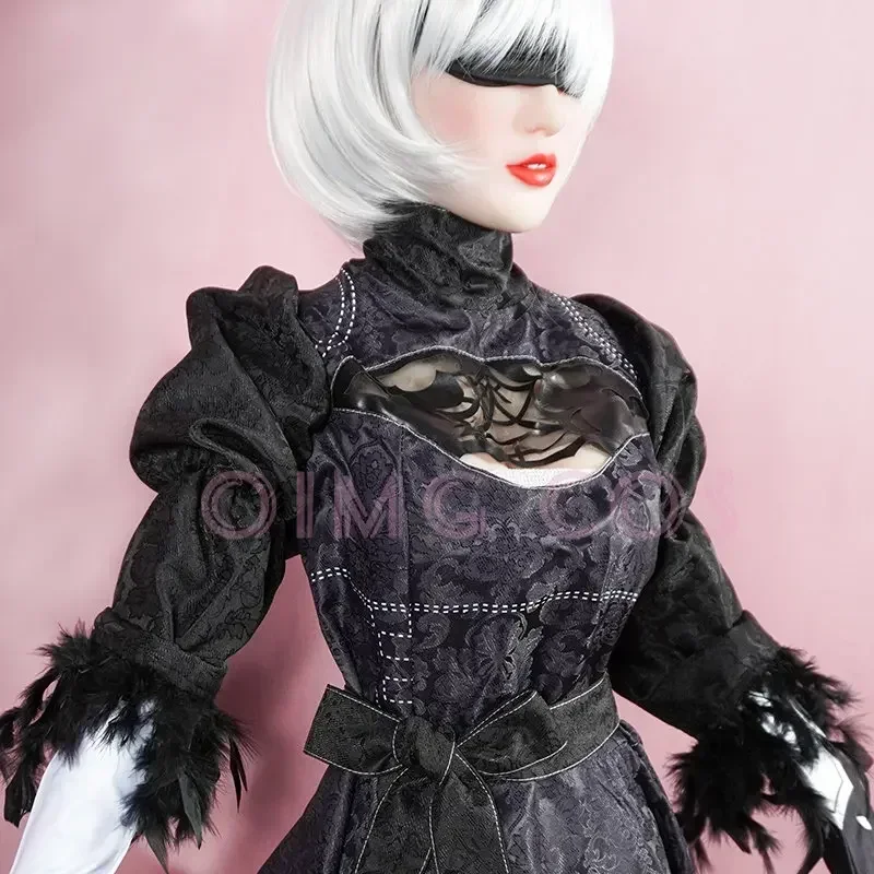 Disfraz de riñón automática para mujer, traje Sexy de Yorha 2B, juego de rol, fiesta de Halloween, vestido elegante