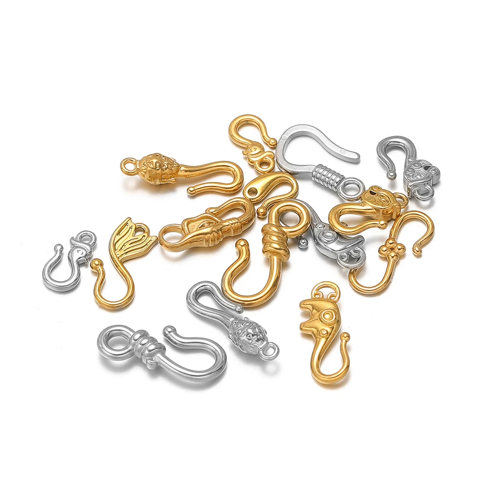 10Pcs Stainless Steel S Shape Hooks Fasteners Connectors Creative Clasps for DIY Jewelry Bracelet Supplies Necklace Components