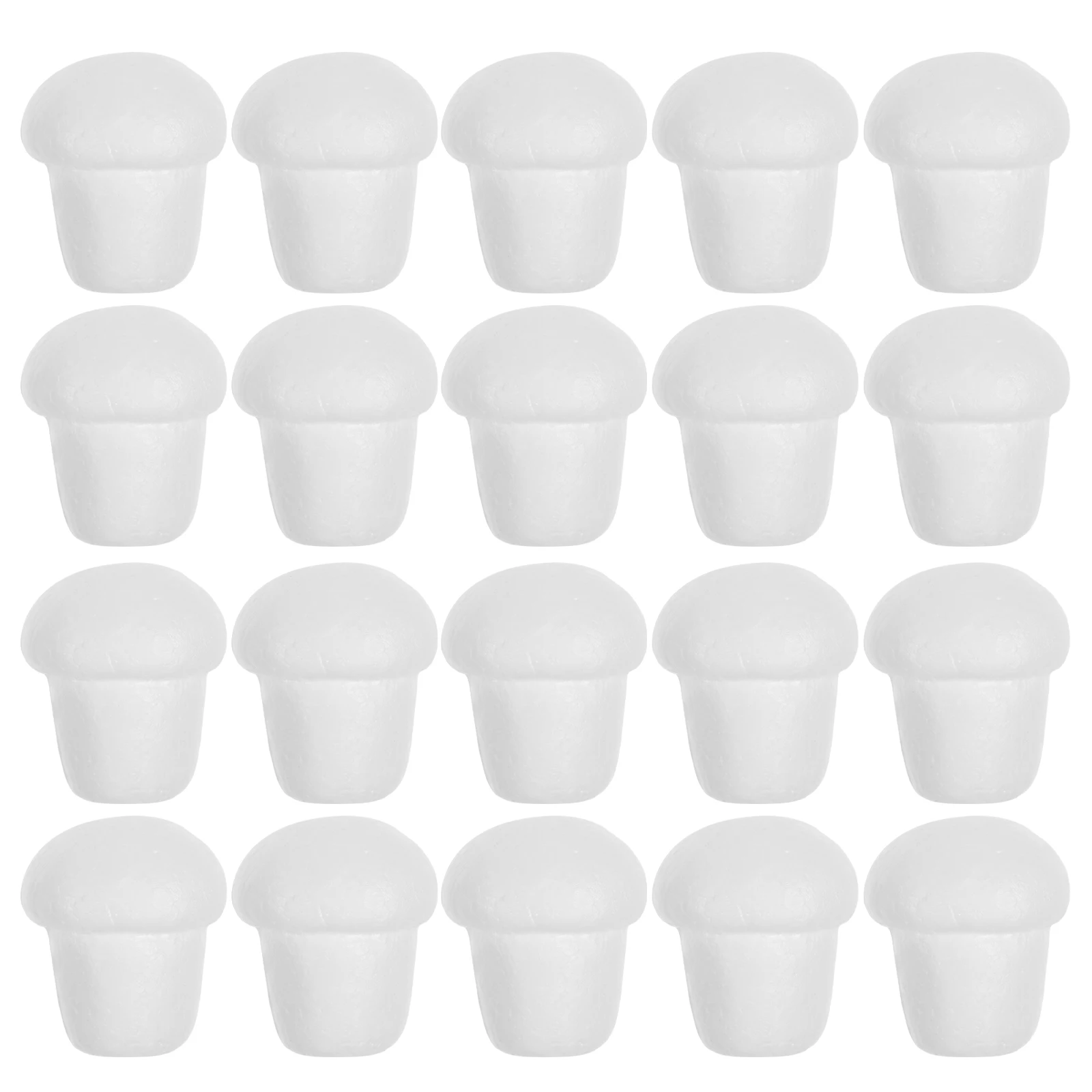 

20 Pcs Foam Mushrooms Decoration Unpainted Craft Mushrooms DIY Lightweight Photography Props Simulation Tree Decors