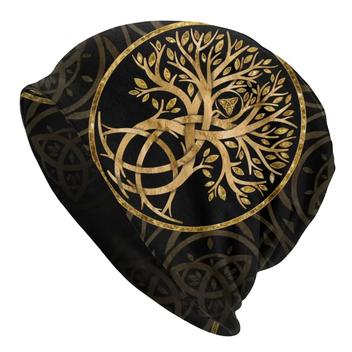 

Bonnet Hats Tree Of Life Men Women's Thin Skullies Beanies Hat Golden Tree Autumn Spring Warm Cap Design Caps