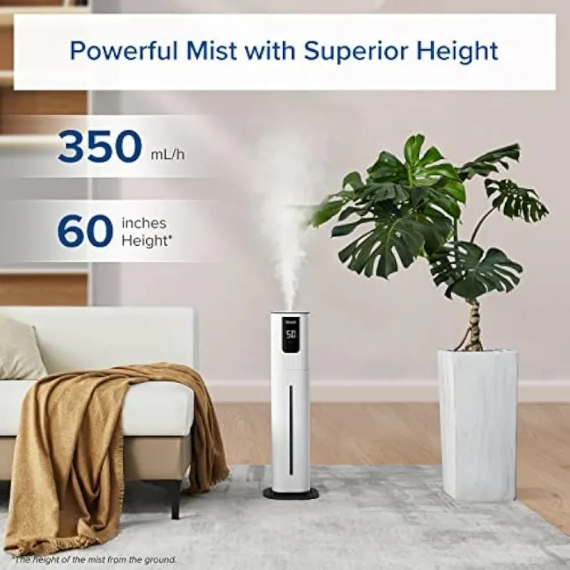 OasisMist-Humidificateur intelligent 10L 1000S, pour la maison, grande pièce, chambre à coucher, dure 100 heures, couvre jusqu'à 600 pieds ²