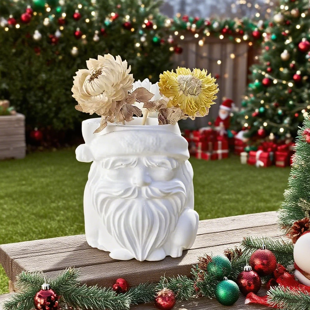 

Рождественский цветочный горшок Санта-Клауса, силиконовая форма, сделай сам, 3D форма для вазы, рождественский орнамент, декор, подарок ручной работы, садовое ремесло