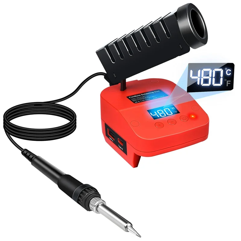 محطة لحام ABRW لبطارية M18 18 فولت مكواة لحام لاسلكية مع شاشة LCD رقمية ومنفذ USB وType-C