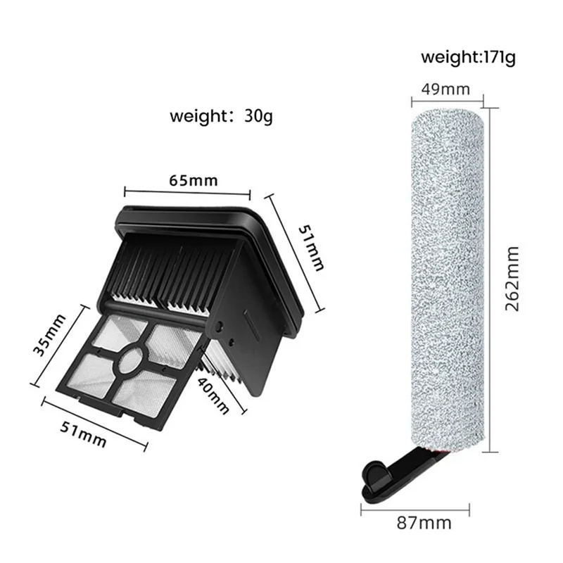 -ESTR 4 ピース交換アクセサリー Dreame H12PRO/H12pro Plus /M13beta 床スクラバーマシンローリングブラシ Hepa フィルター用