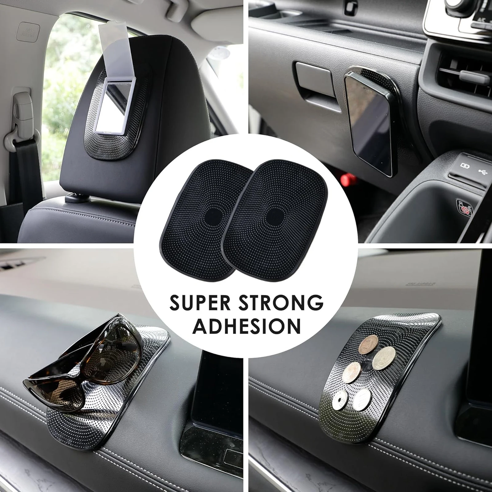 1Pc Car Non-Slip Mat Magic Anti-Slip SlideProof Pad Dashboard Sticky Dash Adhesive Cell Phone Holder Black Washable Silicone Mat
