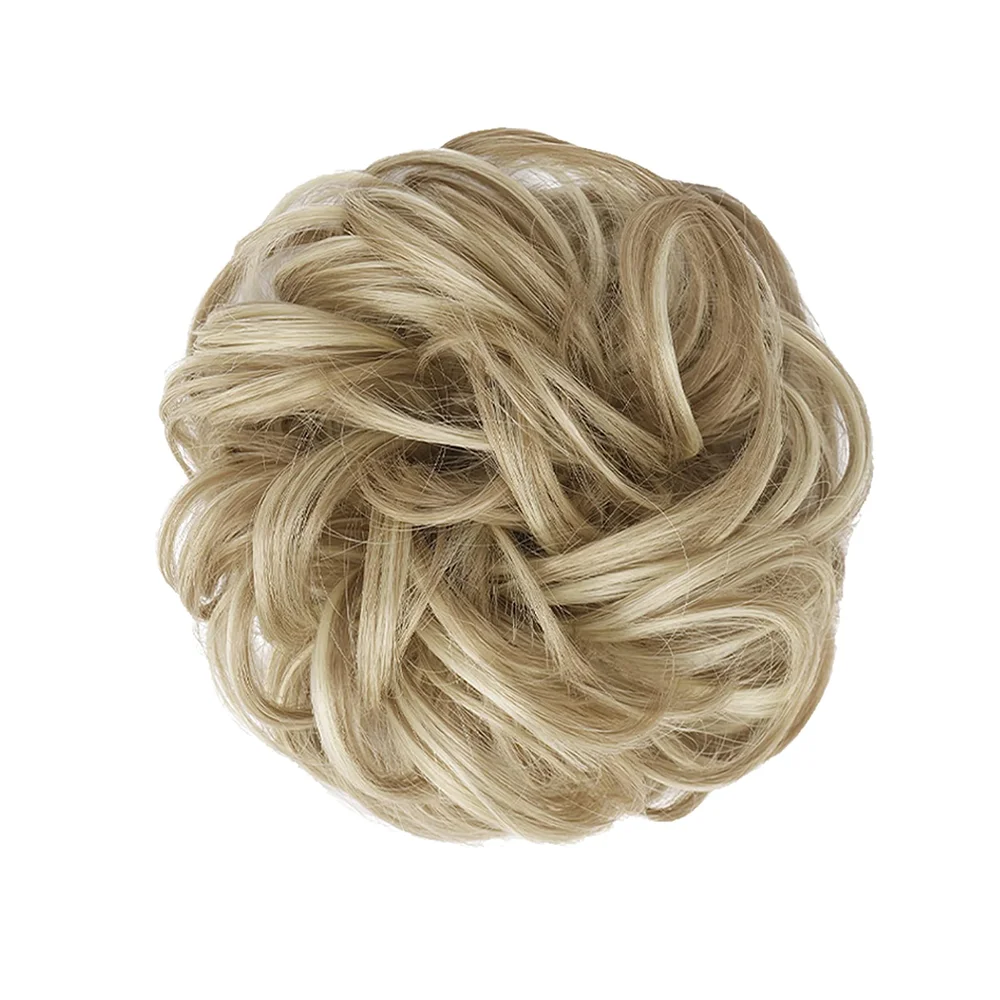 Synthetic Messy Bun Hair Piece Curly Wavy Hair Bun Scrunchies Extensions Synthetic Tousled Updo Hairpieces for Women