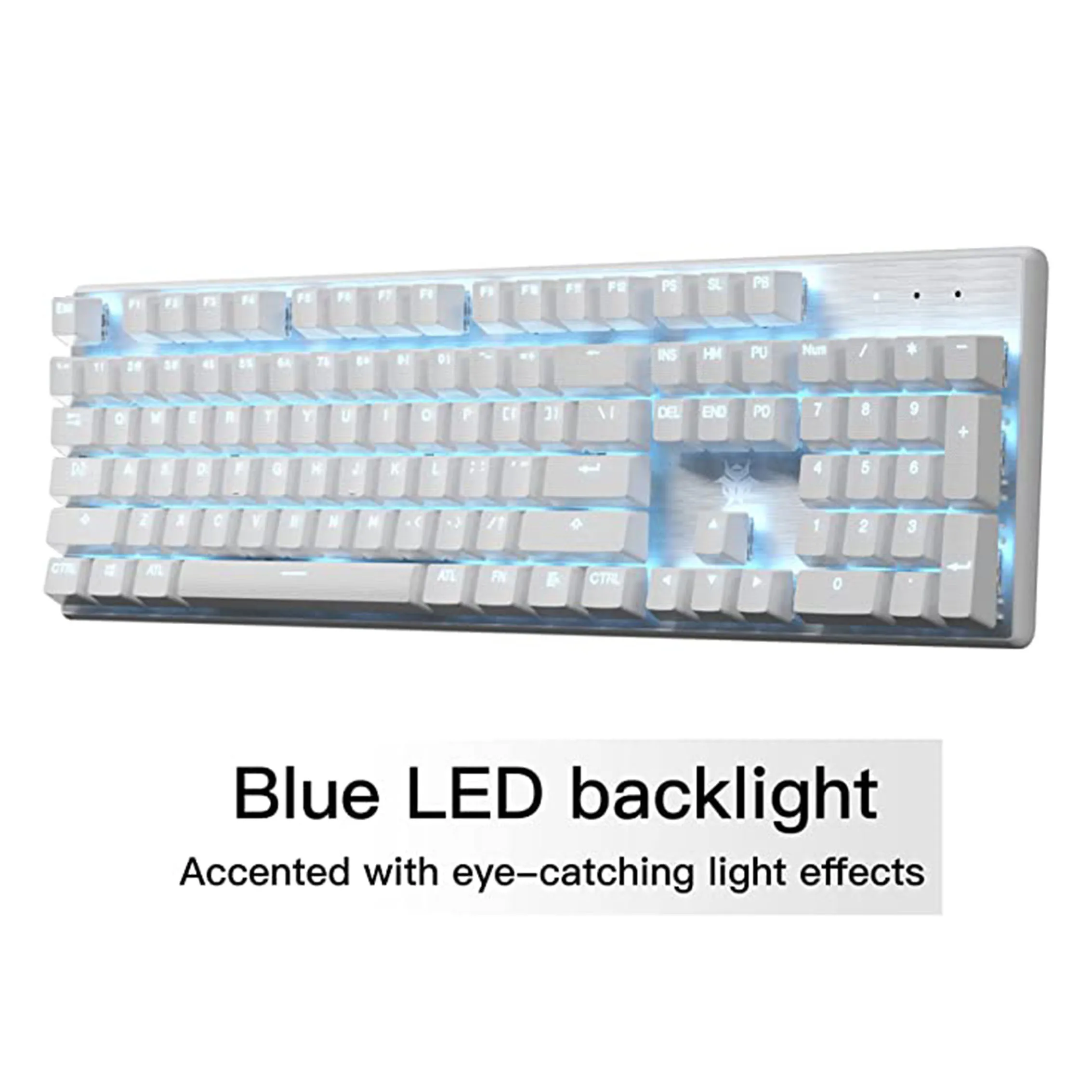 Hexgears G706W 2.4G Wireless Mechanical Keyboard Random Color 104 Key, Wireless and Type-C Wired Connection, 100% Full-Size, Blu