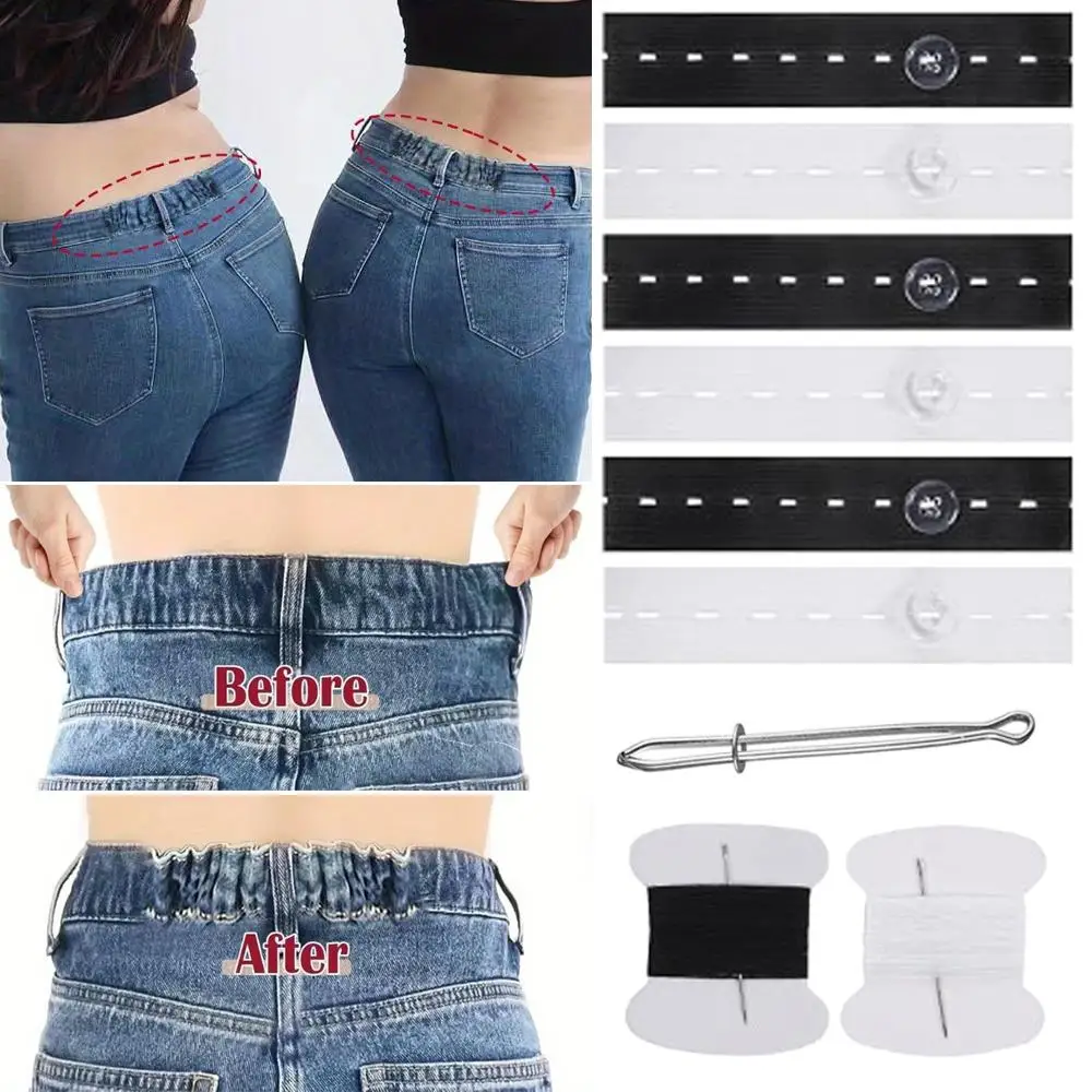 

Pants Button Extenders Adjustable Belt Pants Button Adjuster DIY Apparel Items Small Sewing Tool Elastic Bands Useful Belt