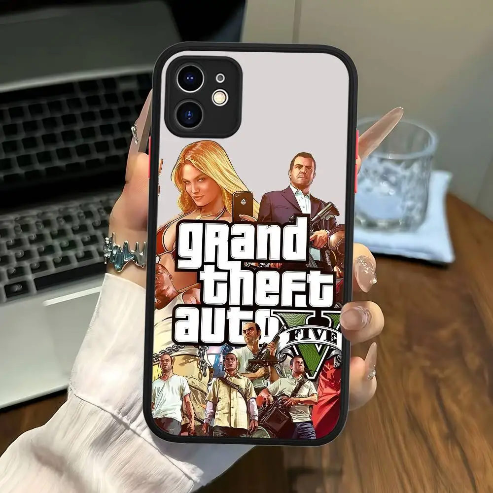 حار لاعب واحد لعبة Rstars GTA آيفون 11 12 13 14 15 16 برو ماكس زائد ماتي غطاء الهاتف الشفاف