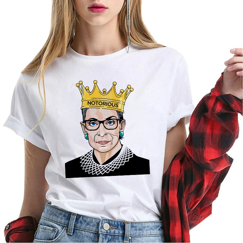 Notorious RBG Printed T-shirt Women Harajuku O-neck T Shirt fashion hipster Tops new casual Tshirt Female clothing Streetwear