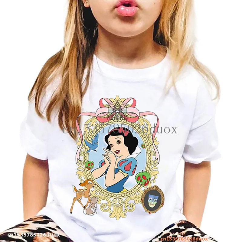 Disney World Princess Summer Short Sleeve TShirt Disney Aurora Snow White Cinderella Princess Shirt Disneyland Birthday Gift Tee