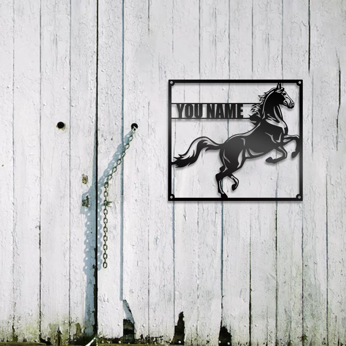 1pc Jumping horses Personalized name Iron Metal Wall Signs Iron Plate Signs For Living Room Kids Room