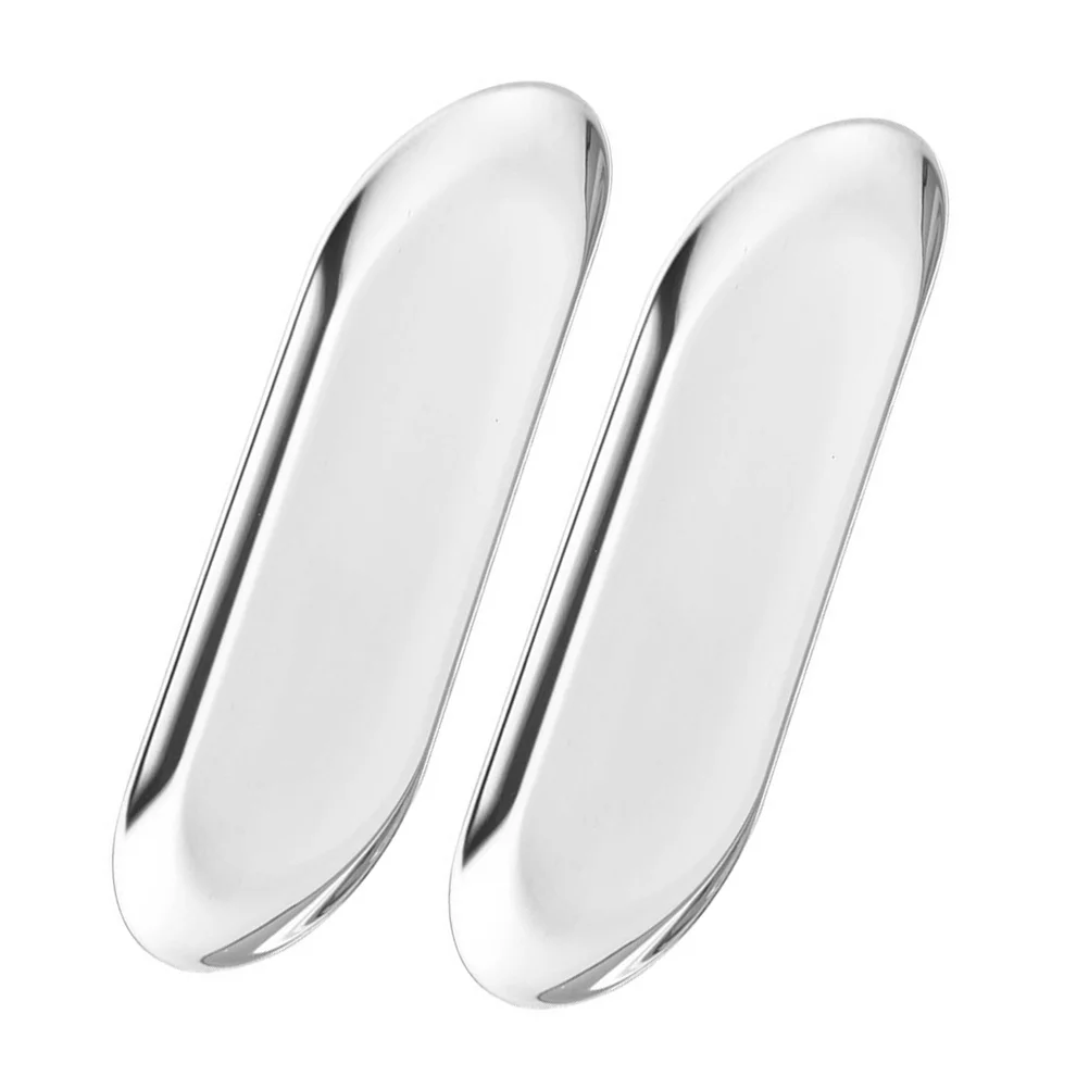 

2Pcs Stainless Steel Simple Food Tray Storage Plate Home Restaurant Bakery Dessert Candy Fruit Display Stand Storage Tray