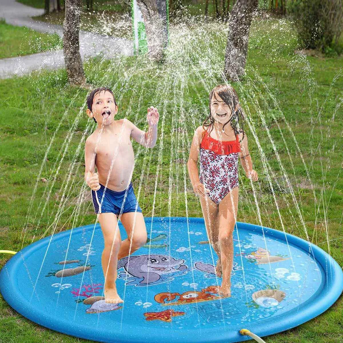 Outdoor Spray Water Cushion PVC Inflatable Spray Water Toys For Children Play Water Mat Games Beach Lawn Sprinkler Pads Dropship