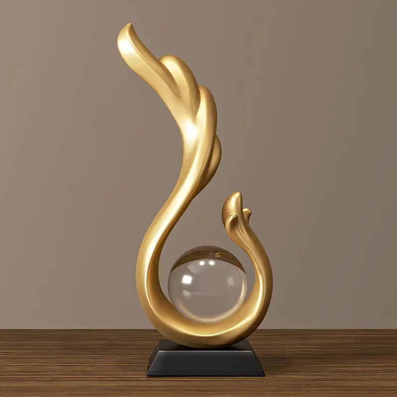 

Nordic Creative Abstract Sculpture Wave Figurine Ornaments Art Resin Craft Office Home Decoration Accessories Modern Home Decor