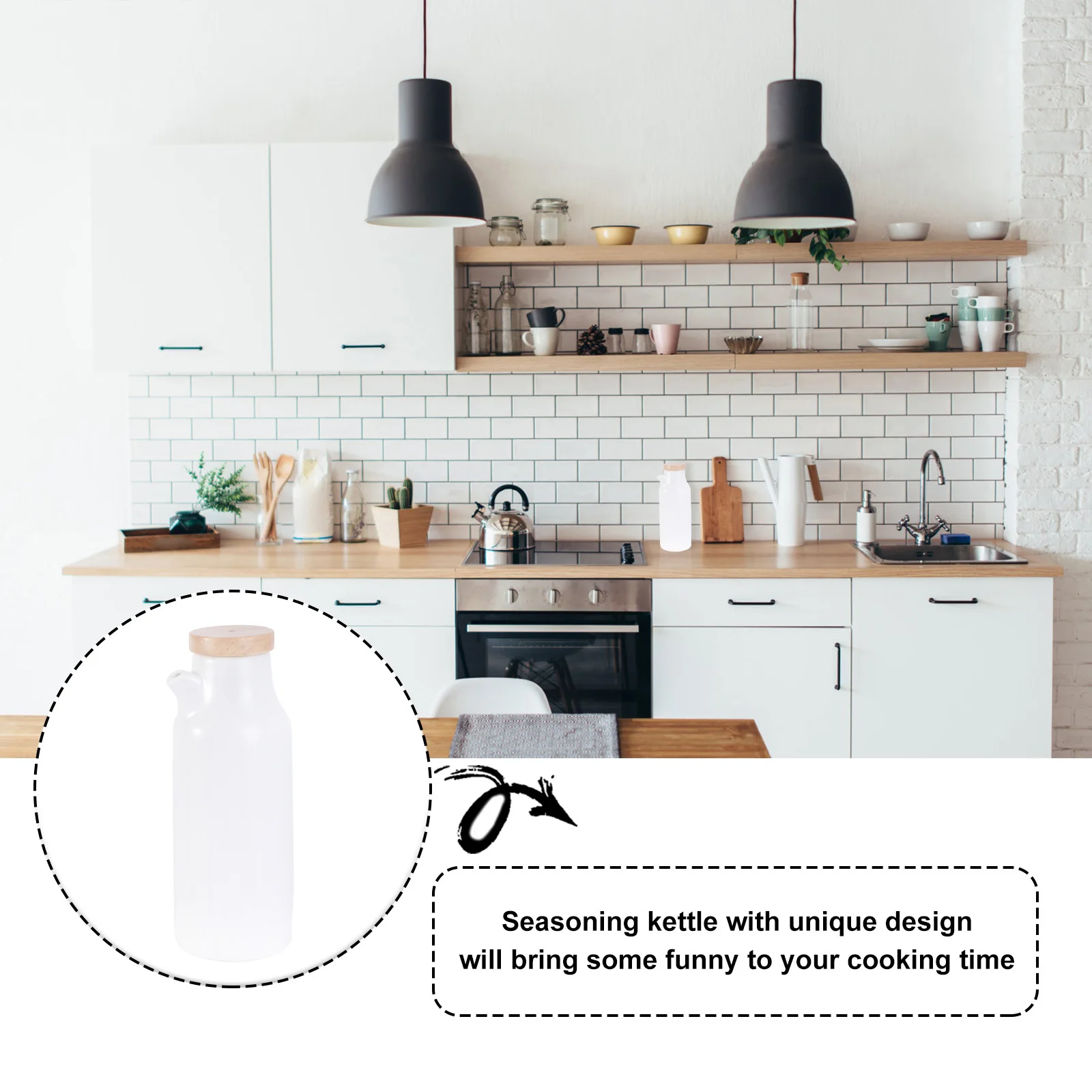 

Ceramic Seasoning Bottle White Creative Design Kitchen Spice Kettle Freshness Keeper Spice Bottle Seasoning Pots