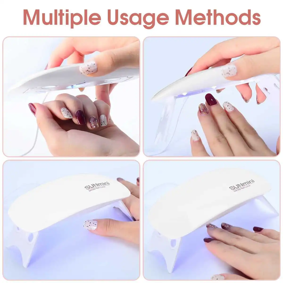 آلة مجفف الأظافر الصغيرة مصباح الأظافر ضوء الأشعة فوق البنفسجية LED مصباح مانيكير لتجفيف طلاء الأظافر USB قابلة للشحن أداة الصحة الجمال