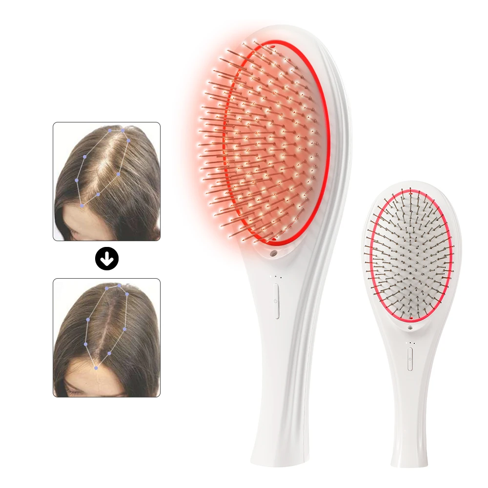 2024 Trending Products LED Redlight Therapy Women Hair Scalp Massager Brush Electric Vibration Spray Massage Hair Grow Comb