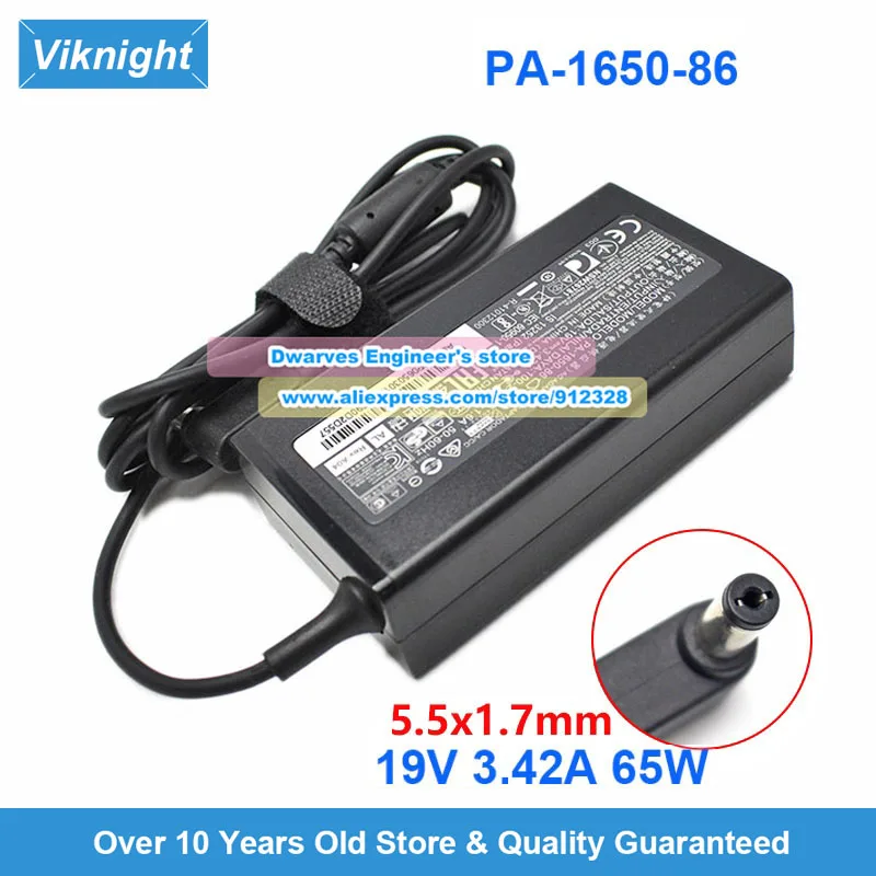 PA-1650-86 19V 3.42A 65W AC Adapter for ACER N19H2 N19H3 N19C4 A515-54G N19W2 N20C5 N19H4 Swift 3 SF314-57 S5-391 C720