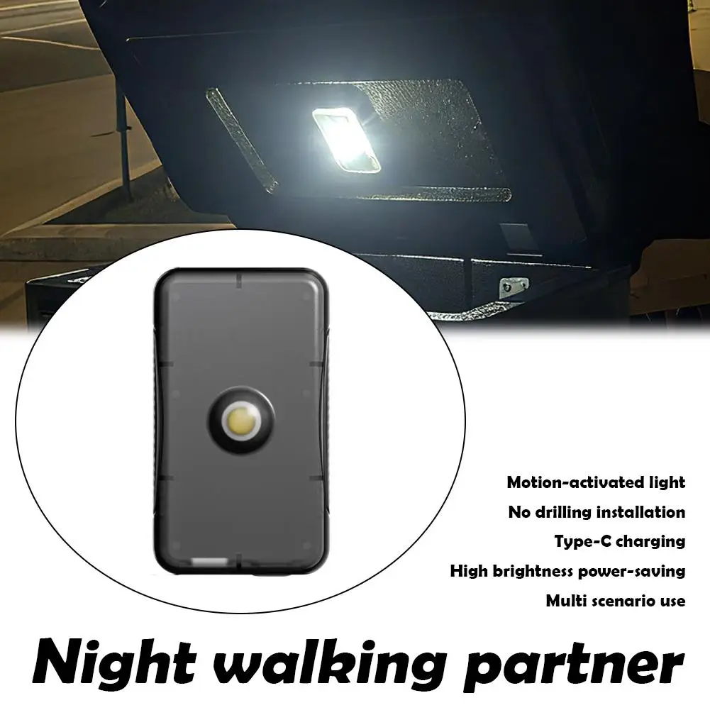 Smart PIR Motion Sensor Night Light USB Rechargeable LED Lamp Auto On/Off for Car Armrest Wardrobe Cabinet Multi-Scene Lighting
