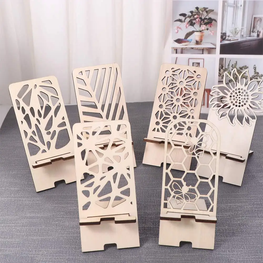 

Полый держатель для настольного телефона с зарядным портом, деревянная подставка, кронштейн, стабильный ретро-держатель для мобильного телефона, путешествия